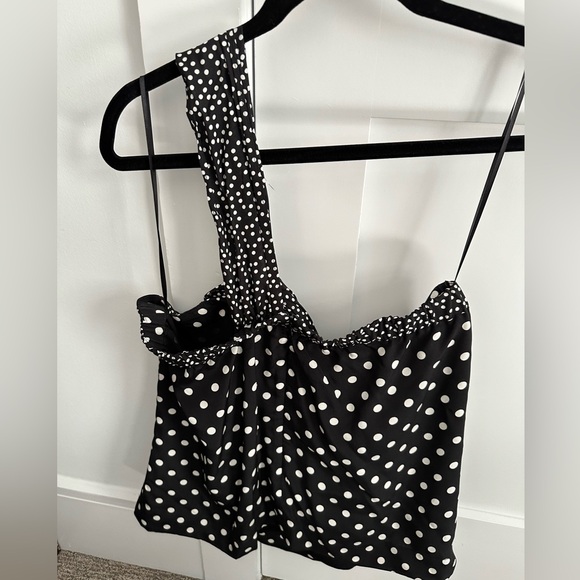J.Crew Polka Dot One Shoulder Tank Size 12 - Picture 5 of 5